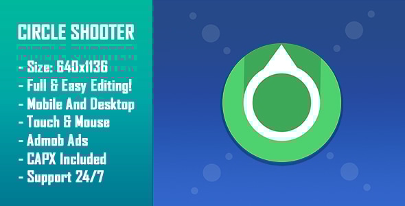 Circle Shooter - HTML5 Game + Mobile Version! (Construct 2 / Construct 3 / CAPX) - CodeCanyon Item for Sale