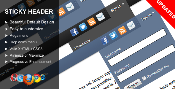 Sticky Header - CodeCanyon Item for Sale