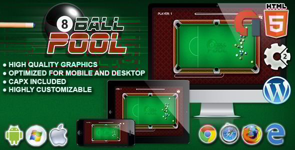 8 Ball Pool - HTML5 Construct 2 Game - CodeCanyon Item for Sale