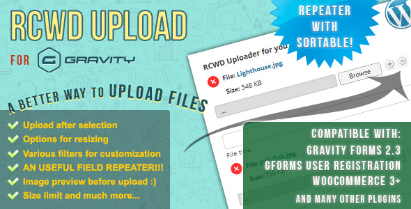 Rcwd Upload for Gravity Forms - CodeCanyon Item for Sale