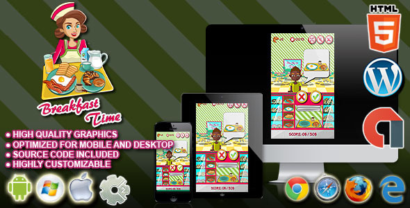 Breakfast Time - HTML5 Construct 2 Cooking Game - CodeCanyon Item for Sale