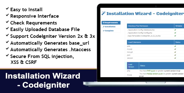 Installation Wizard - CodeIgniter - CodeCanyon Item for Sale