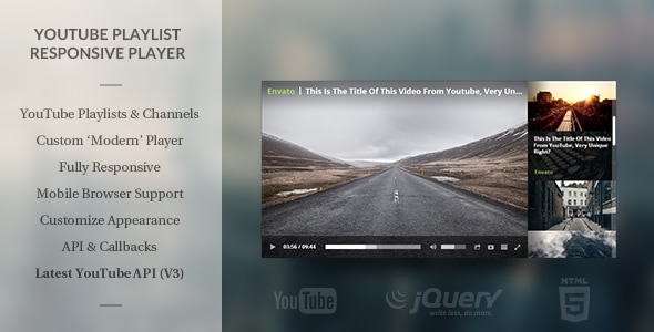 Modern HTML5 Responsive Youtube Playlist Player - CodeCanyon Item for Sale