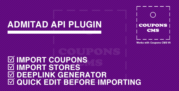 Admitad Plugin for Coupons CMS - CodeCanyon Item for Sale