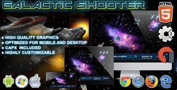 Galactic Shooter - HTML5 Construct 2 Game - CodeCanyon Item for Sale