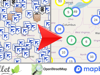 Leaflet OpenStreetMap, Multi-Purpose server side markers clustering php ...