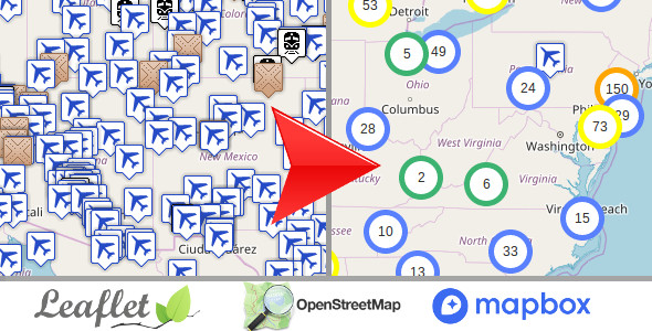 Leaflet OpenStreetMap, Multi-Purpose server side markers clustering php script v1.4 - CodeCanyon Item for Sale