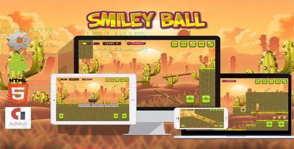 Smiley Ball - HTML5 Javascript game(Construct 2 | Construct 3 both version included) - CodeCanyon Item for Sale