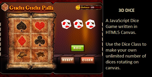 Dice Game - Object Oriented Core JavaScript Canvas 3d Dice - CodeCanyon Item for Sale