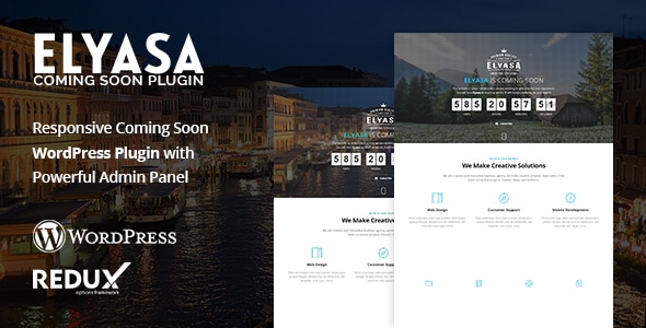 Elyasa - Responsive Coming Soon WordPress Plugin - CodeCanyon Item for Sale