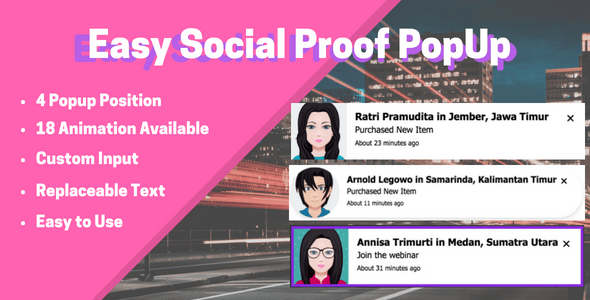 Easy Social Proof Popup - CodeCanyon Item for Sale