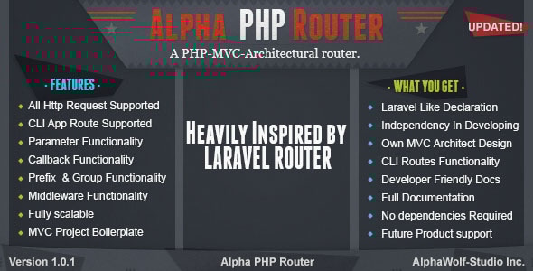 Alpha PHP Router | A PHP-MVC-Architectural Laravel Standalone - CodeCanyon Item for Sale