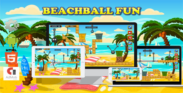 BeachBall Fun - HTML5 Javascript game(Construct2 | Construct 3 both version included) - CodeCanyon Item for Sale
