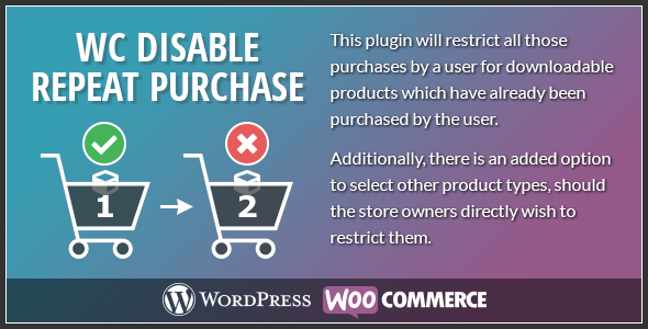 Woocommerce Disable Repeat Purchase - CodeCanyon Item for Sale