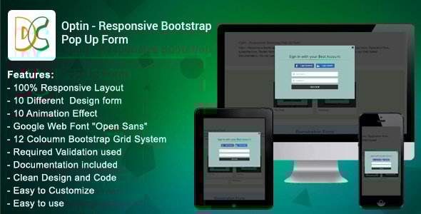 Optin - Responsive Bootstrap 3 Pop Up Form - CodeCanyon Item for Sale