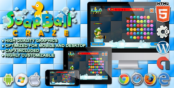 Soap Ball Craze - HTML5 Construct Physic Game - CodeCanyon Item for Sale