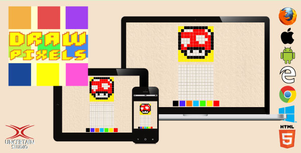 Draw Pixels - HTML5 Drawing Game - CodeCanyon Item for Sale