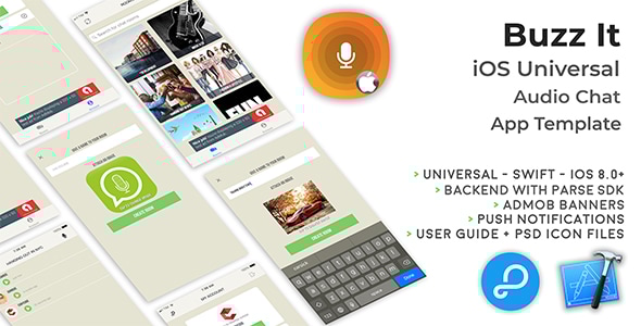 Buzz It | iOS Universal Public Audio Chat App (Swift) - CodeCanyon Item for Sale