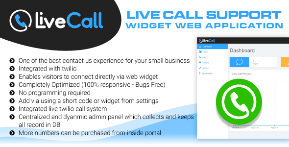 Live Call Support Widget Software - Online Calling Web Application - CodeCanyon Item for Sale