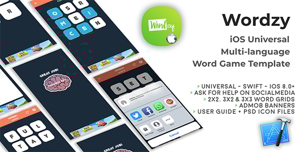 Wordzy | iOS Universal Multi-Language Word Game Template (Swift) - CodeCanyon Item for Sale