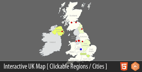 Interactive UK Map - HTML5 - CodeCanyon Item for Sale