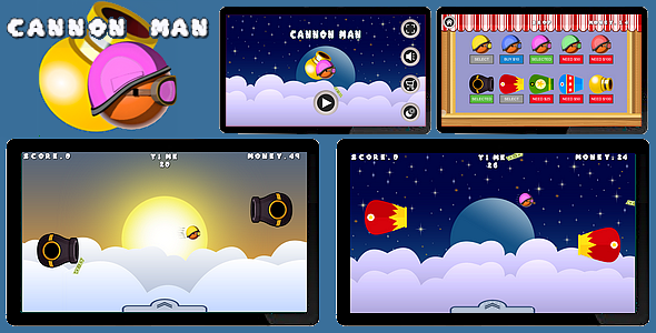 Cannon Man | HTML5 Game - Construct 2 CAPX - CodeCanyon Item for Sale