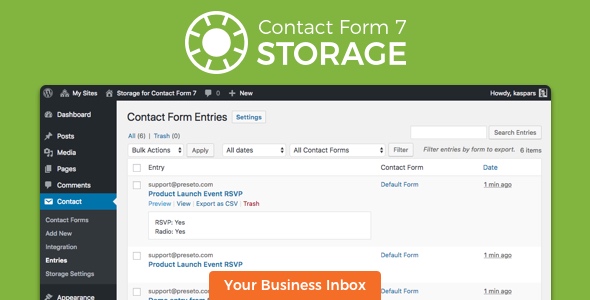 Storage for Contact Form CF7 - CodeCanyon Item for Sale