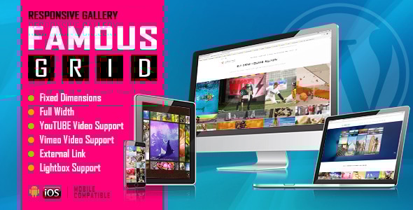 Famous - Responsive Image And Video Grid Gallery WordPress Plugin - CodeCanyon Item for Sale