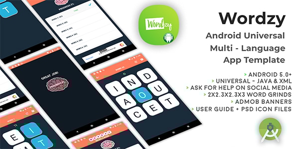 Wordzy | Android Universal Multi-Language Word Game Template - CodeCanyon Item for Sale