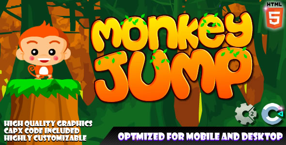Monkey Jump (C2, C3, HTML5) Game. - CodeCanyon Item for Sale
