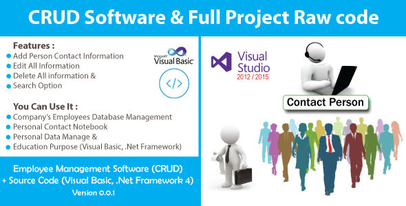 Simple Employee Management System (CRUD) With Source Code C# - CodeCanyon Item for Sale
