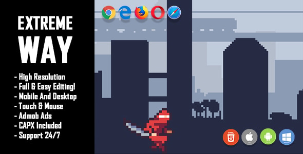 Extreme Way - HTML5 Game + Mobile Version! (Construct 2 / Construct 3 / CAPX) - CodeCanyon Item for Sale
