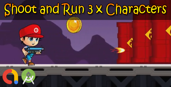 Shoot and Run 3 x Characters (Android Studio + Admob + GDPR Support + API 27 + Eclipse) - CodeCanyon Item for Sale