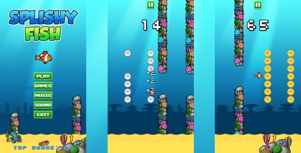 Splishy Fish - HTML5 Game + Mobile Version! (Construct 3 | Construct 2 | Capx) - CodeCanyon Item for Sale