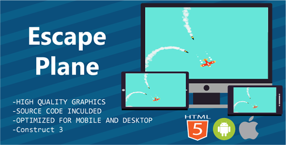 Escape Plane - HTML5 & Mobile Game (Construct 2&3) - CodeCanyon Item for Sale