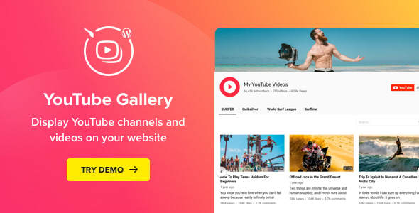 YouTube Plugin – WordPress YouTube Gallery by Elfsight | CodeCanyon
