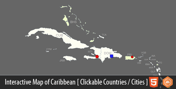 Interactive Map of Caribbean - CodeCanyon Item for Sale