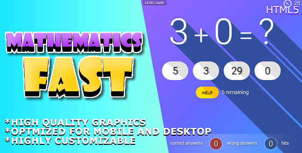 Mathematics Fast - HTML5 Game - CodeCanyon Item for Sale