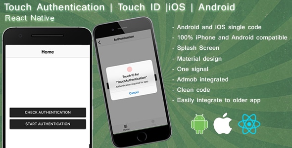 Touch Authentication React native - CodeCanyon Item for Sale