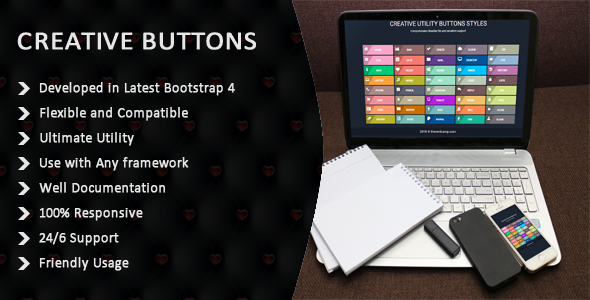 CSS3 And Bootstrap 4 Buttons - CodeCanyon Item for Sale