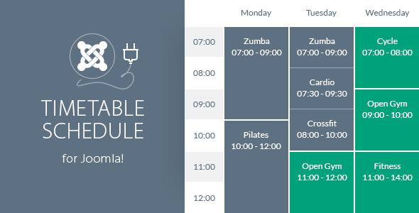 Timetable Schedule for Joomla - CodeCanyon Item for Sale