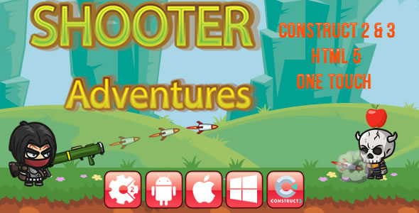 Shooter Adventures - HTML5 Game (CAPX) by NewnessGames | CodeCanyon