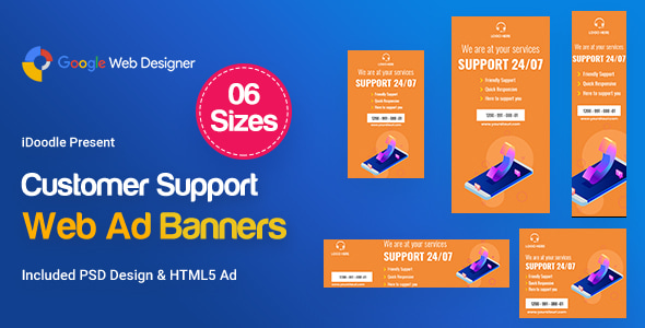 Customers Support Banners HTML5 Ad - CodeCanyon Item for Sale