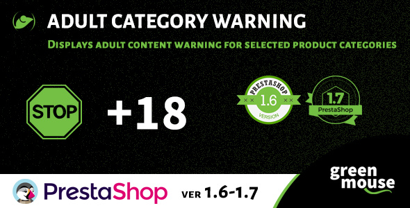 Prestashop Adult Category Warning - CodeCanyon Item for Sale