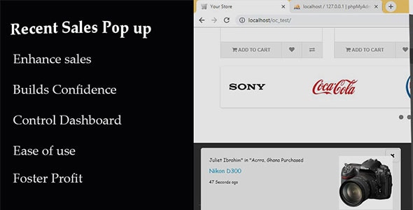 Recent Sales Pop Up - CodeCanyon Item for Sale