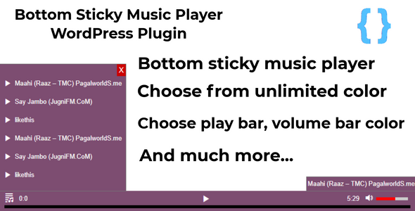 Bottom Sticky Music Player WordPress Plugin - CodeCanyon Item for Sale