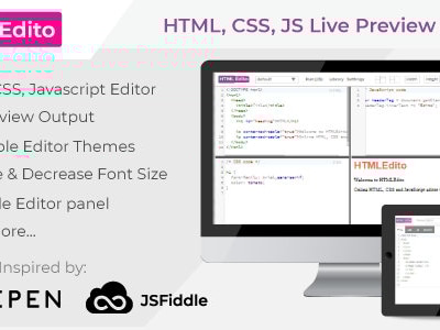 HTMLEdito - HTML, CSS, JavaScript Live Editor by pngvector | CodeCanyon