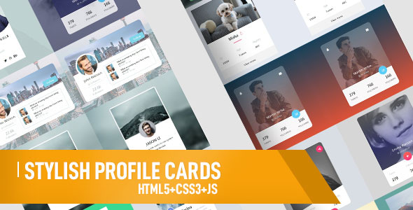 Elegant Profile Cards – CSS3 & HTML5 | Easy profie cards for your website - CodeCanyon Item for Sale
