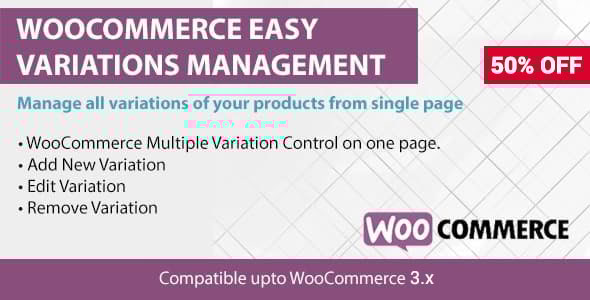 WooCommerce Easy Variations Management - CodeCanyon Item for Sale