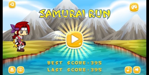 Samurai Run - HTML5 Game + Android (Construct 3 | Construct 2 | Capx) - CodeCanyon Item for Sale
